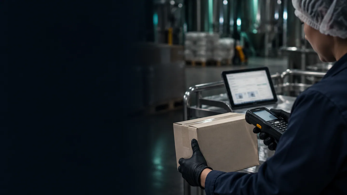 Operator scanning a case during receiving